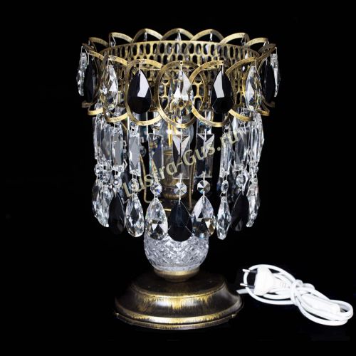 Настольная лампа Астра №1 под бронзу Черная в Ижевске Гусь Хрустальный