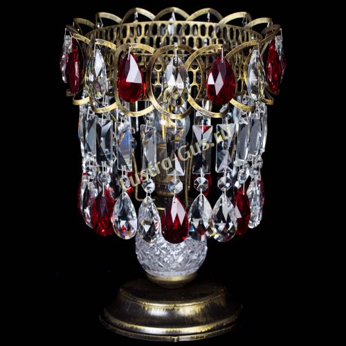 Настольная лампа Астра №1 под бронзу Красная в Ижевске Гусь Хрустальный