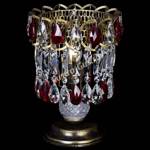 Настольная лампа Астра №1 под бронзу Красная в Ижевске Гусь Хрустальный