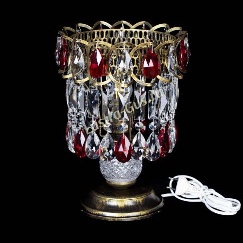 Настольная лампа Астра №1 под бронзу Красная в Ижевске Гусь Хрустальный