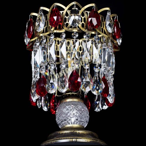 Настольная лампа Астра №1 под бронзу Красная в Ижевске Гусь Хрустальный