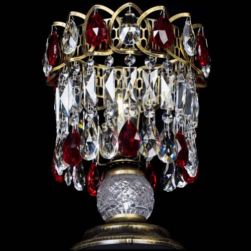 Настольная лампа Астра №1 под бронзу Красная в Ижевске Гусь Хрустальный