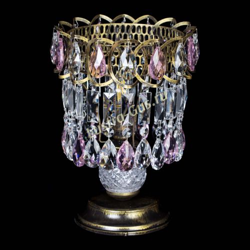 Настольная лампа Астра №1 под бронзу Розовая в Ижевске Гусь Хрустальный