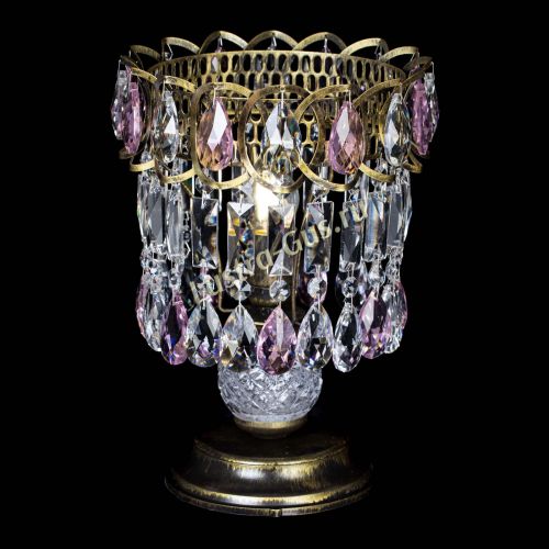 Настольная лампа Астра №1 под бронзу Розовая в Ижевске Гусь Хрустальный