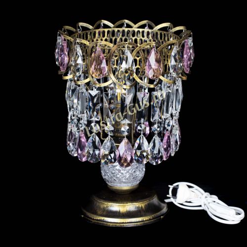 Настольная лампа Астра №1 под бронзу Розовая в Ижевске Гусь Хрустальный