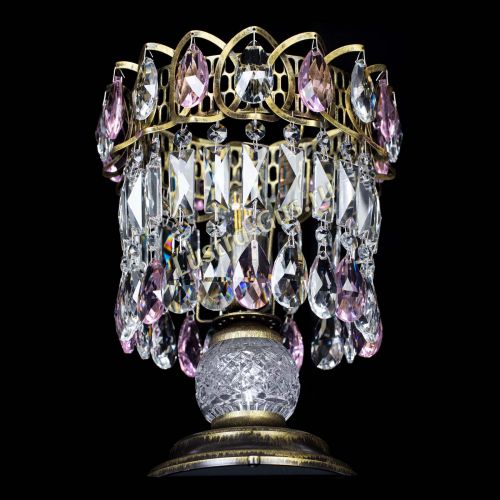 Настольная лампа Астра №1 под бронзу Розовая в Ижевске Гусь Хрустальный