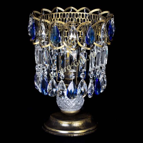 Настольная лампа Астра №1 под бронзу Синяя в Ижевске Гусь Хрустальный