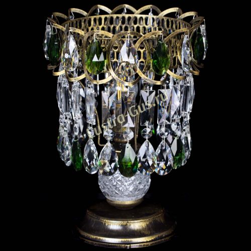 Настольная лампа Астра №1 под бронзу Зеленая в Ижевске Гусь Хрустальный