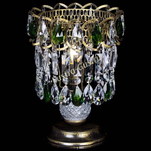 Настольная лампа Астра №1 под бронзу Зеленая в Ижевске Гусь Хрустальный