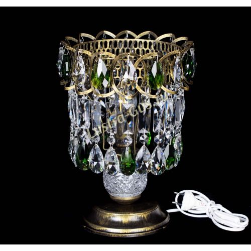 Настольная лампа Астра №1 под бронзу Зеленая в Ижевске Гусь Хрустальный