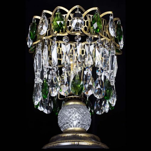 Настольная лампа Астра №1 под бронзу Зеленая в Ижевске Гусь Хрустальный