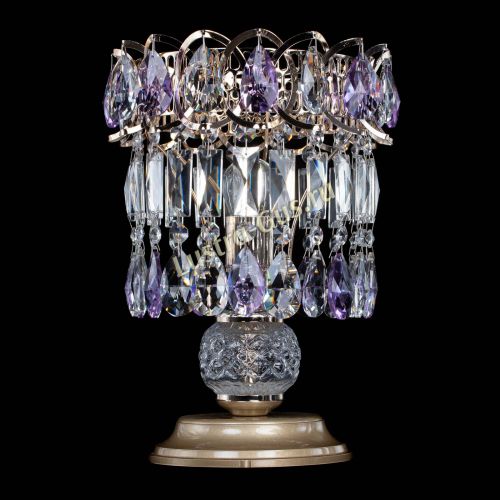 Настольная лампа Астра №1 фиолетовая в Ижевске Гусь Хрустальный