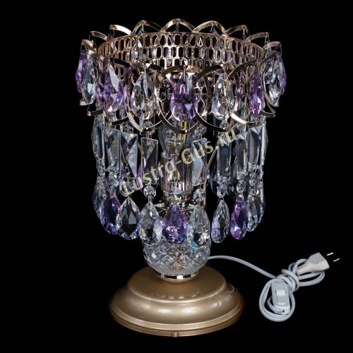 Настольная лампа Астра №1 фиолетовая в Ижевске Гусь Хрустальный