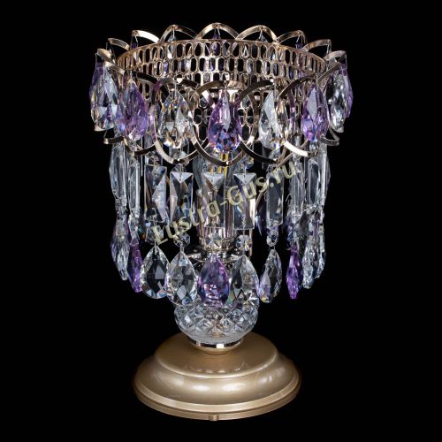 Настольная лампа Астра №1 фиолетовая в Ижевске Гусь Хрустальный