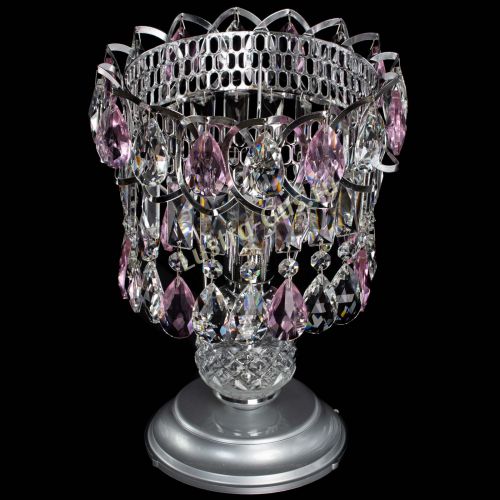 Настольная лампа Астра №1 розовая в Ижевске Гусь Хрустальный