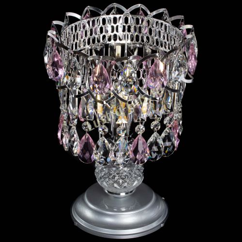 Настольная лампа Астра №1 розовая в Ижевске Гусь Хрустальный