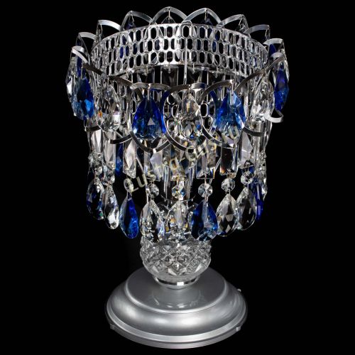 Настольная лампа Астра №1 синяя в Ижевске Гусь Хрустальный