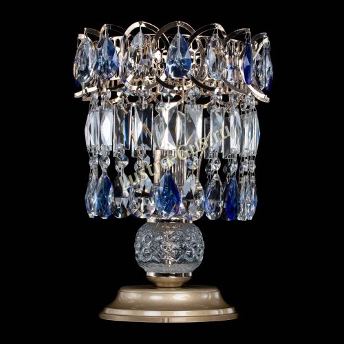 Настольная лампа Астра №1 синяя в Ижевске Гусь Хрустальный