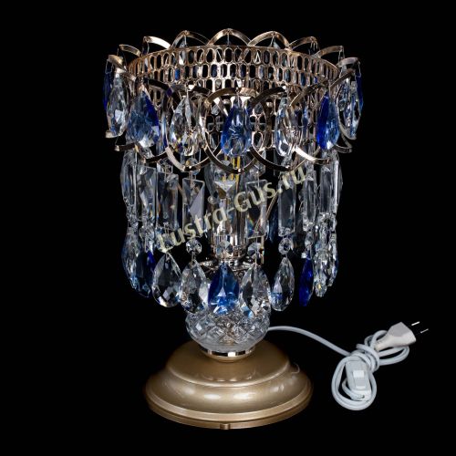 Настольная лампа Астра №1 синяя в Ижевске Гусь Хрустальный