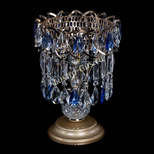 Настольная лампа Астра №1 синяя в Ижевске Гусь Хрустальный