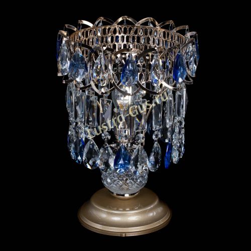 Настольная лампа Астра №1 синяя в Ижевске Гусь Хрустальный