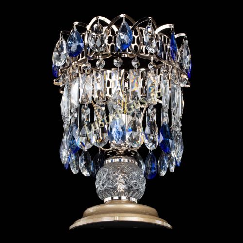 Настольная лампа Астра №1 синяя в Ижевске Гусь Хрустальный