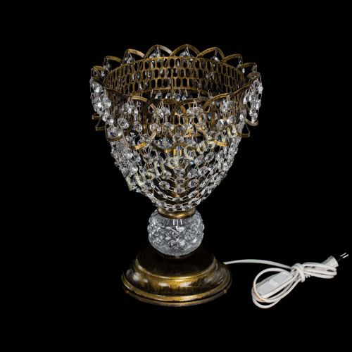 Настольная лампа Астра ажур №1 под бронзу в Ижевске Гусь Хрустальный