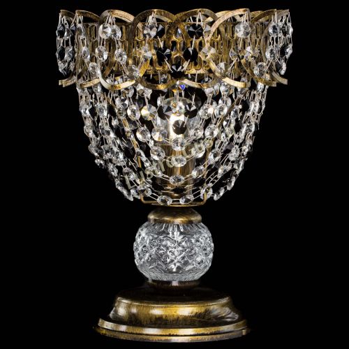 Настольная лампа Астра ажур №1 под бронзу Черная в Ижевске Гусь Хрустальный