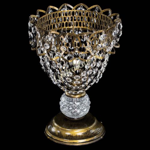 Настольная лампа Астра ажур №1 под бронзу Черная в Ижевске Гусь Хрустальный