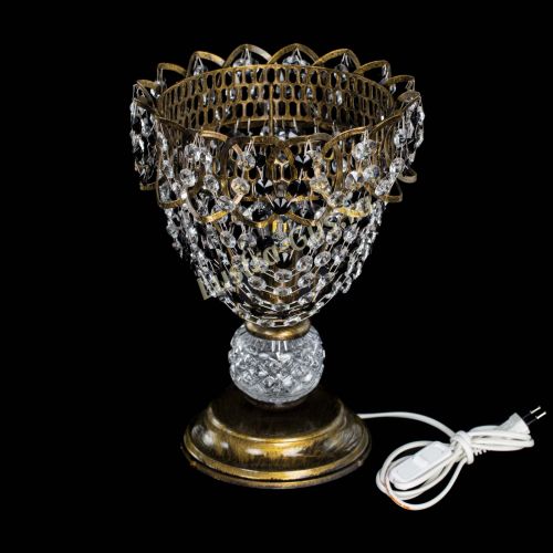 Настольная лампа Астра ажур №1 под бронзу Черная в Ижевске Гусь Хрустальный