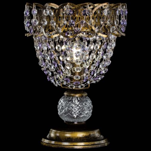 Настольная лампа Астра ажур №1 под бронзу Фиолетовая в Ижевске Гусь Хрустальный