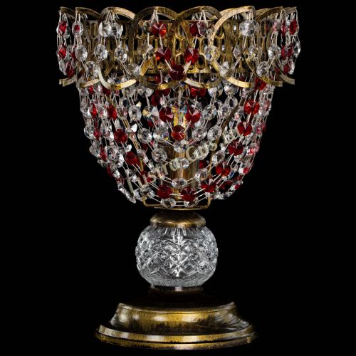 Настольная лампа Астра ажур №1 под бронзу Красная в Ижевске Гусь Хрустальный