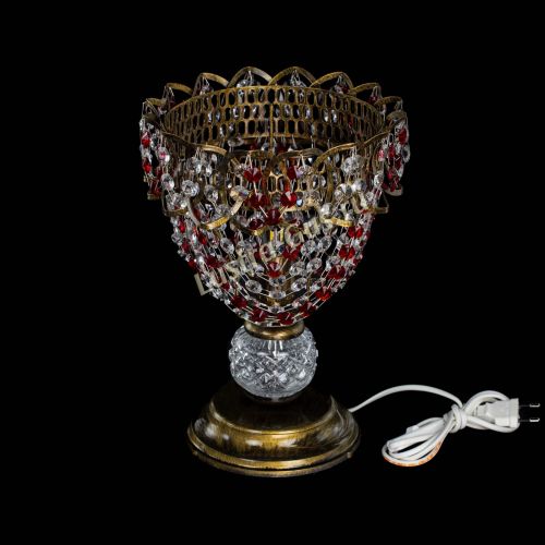 Настольная лампа Астра ажур №1 под бронзу Красная в Ижевске Гусь Хрустальный