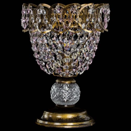 Настольная лампа Астра ажур №1 под бронзу Розовая в Ижевске Гусь Хрустальный