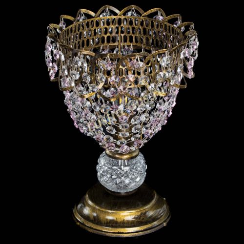 Настольная лампа Астра ажур №1 под бронзу Розовая в Ижевске Гусь Хрустальный