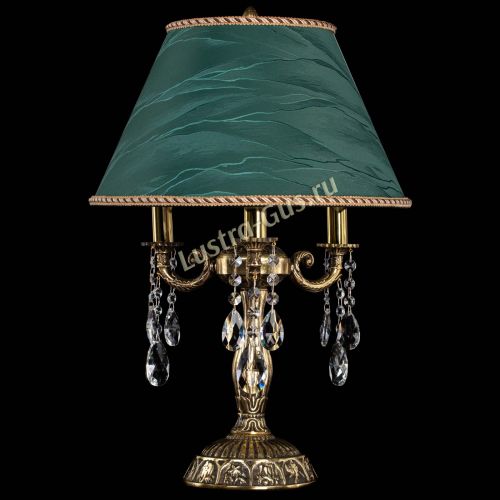Бронзовая настольная лампа Аврора №3 Баден с абажуром в Ижевске Гусь Хрустальный