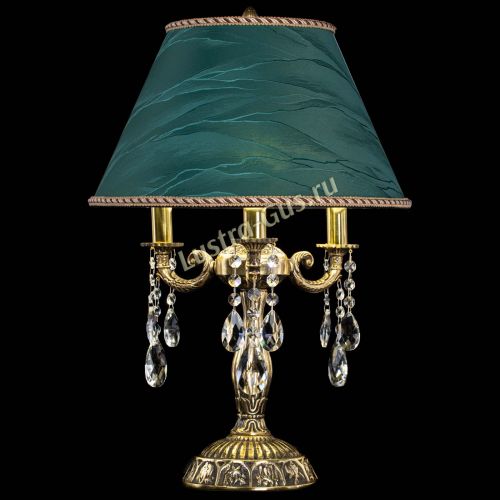 Бронзовая настольная лампа Аврора №3 Баден с абажуром в Ижевске Гусь Хрустальный