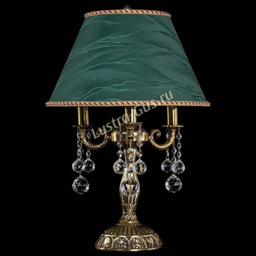 Бронзовая настольная лампа Аврора №3 Шар с абажуром в Ижевске Гусь Хрустальный