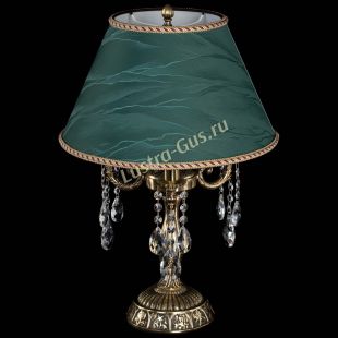 Бронзовая настольная лампа Аврора №3 Журавлик с абажуром
