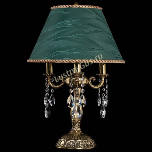 Бронзовая настольная лампа Аврора №3 Журавлик с абажуром в Ижевске Гусь Хрустальный