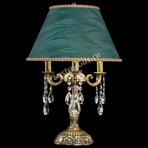 Бронзовая настольная лампа Аврора №3 Журавлик с абажуром в Ижевске Гусь Хрустальный