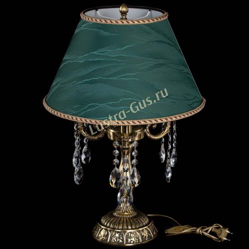 Бронзовая настольная лампа Аврора №3 Журавлик с абажуром в Ижевске Гусь Хрустальный