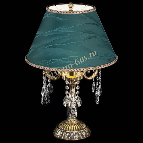 Бронзовая настольная лампа Аврора №3 Звездочка с абажуром в Ижевске Гусь Хрустальный