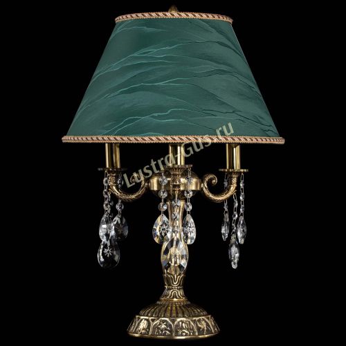 Бронзовая настольная лампа Аврора №3 Звездочка с абажуром в Ижевске Гусь Хрустальный