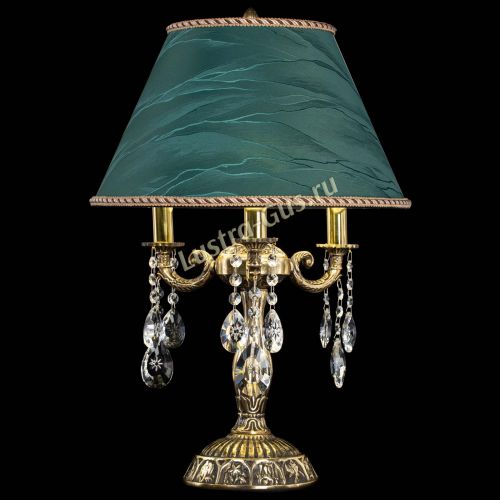 Бронзовая настольная лампа Аврора №3 Звездочка с абажуром в Ижевске Гусь Хрустальный