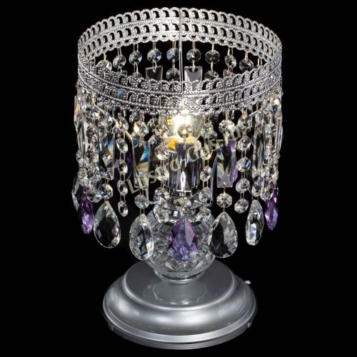 Настольная лампа Флоренция №1 фиолетовая в Ижевске Гусь Хрустальный