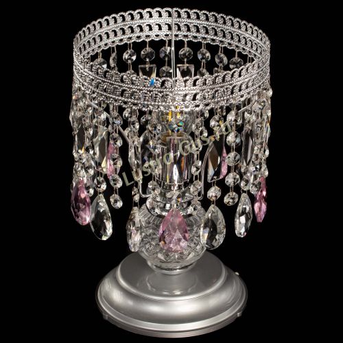 Настольная лампа Флоренция №1 розовая в Ижевске Гусь Хрустальный