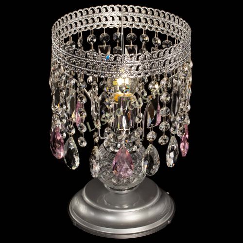 Настольная лампа Флоренция №1 розовая в Ижевске Гусь Хрустальный