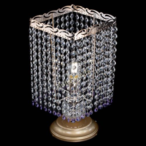 Настольная лампа Квадрат оптикон №1 фиолетовая в Ижевске Гусь Хрустальный