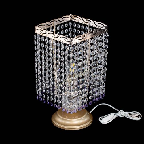 Настольная лампа Квадрат оптикон №1 фиолетовая в Ижевске Гусь Хрустальный